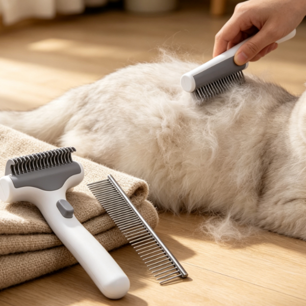 Metal-Tooth Undercoat Rake For Cats And Dogs