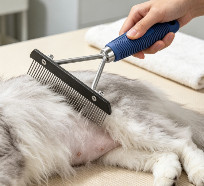 Long-Tooth Stainless Steel Undercoat Rake - Image 2