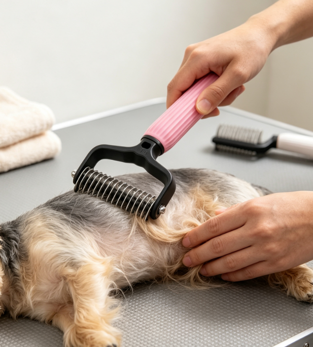 Double-Sided Dematting And Undercoat Rake For Long-Haired Pets - Image 2