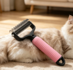 Double-Sided Dematting And Undercoat Rake For Long-Haired Pets