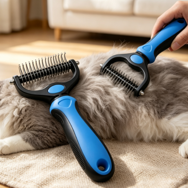 Dematting And Undercoat Rake For Long-Haired Pets