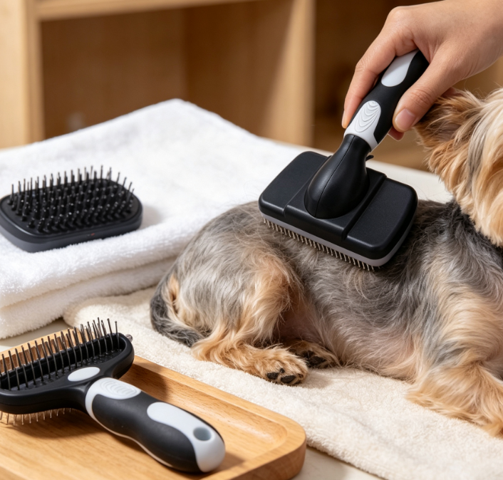 Self-Cleaning Slicker Brush And Bath Brush For Pets - Image 2