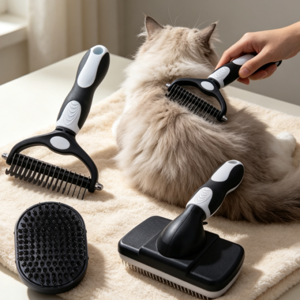 Self-Cleaning Slicker Brush And Bath Brush For Pets