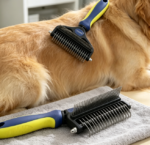 2-In-1 Undercoat Rake And Loose Fur Brush For Cats And Dogs