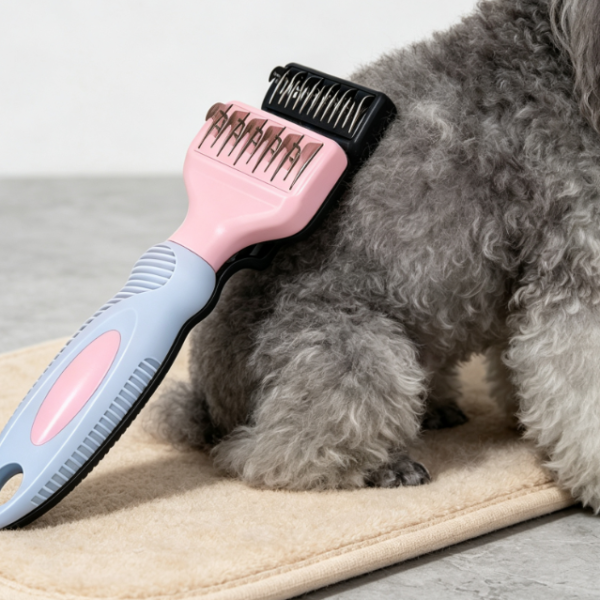 Stainless Steel Dematting Rake For Long-Haired Cats And Dogs