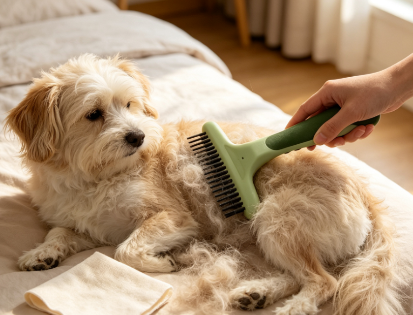 Single-Row Undercoat Rake For Pet Grooming - Image 2