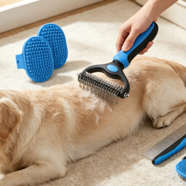 Double-Sided 4-In-1 Wide-Surface Undercoat Rake