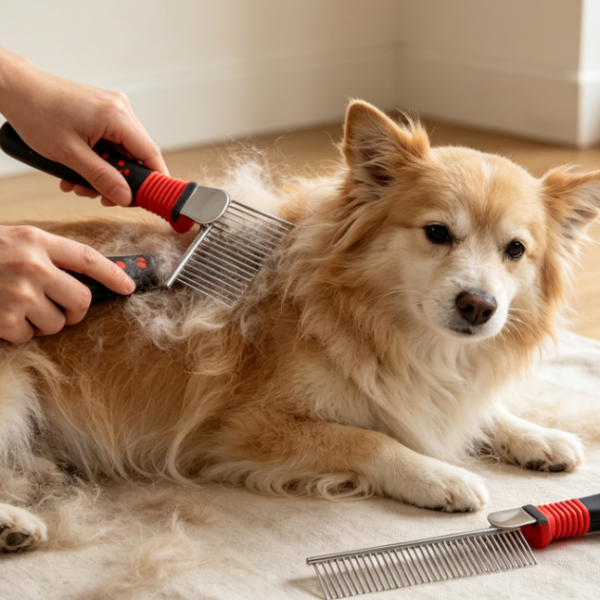 Metal Dematting And Undercoat Rake For Cats And Dogs