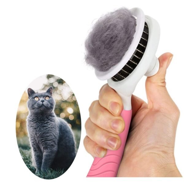 Self-Cleaning Slicker Brush For Massage And Loose Fur Removal