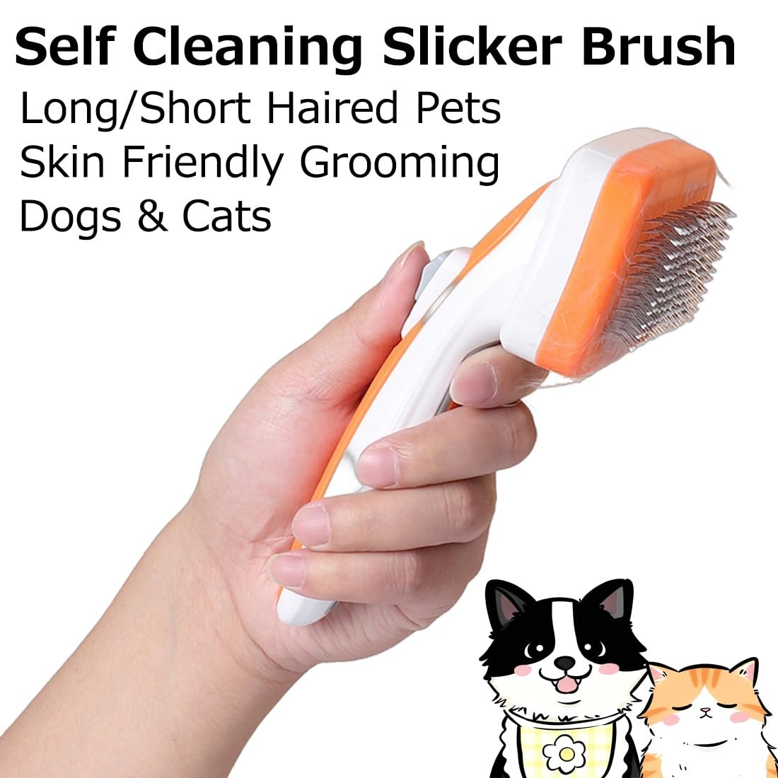 Self-Cleaning Loose Fur Brush For Cats, Dogs, And Young Pets - Image 2