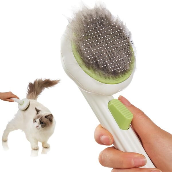 Self-Cleaning De-Shedding Brush With Release Button