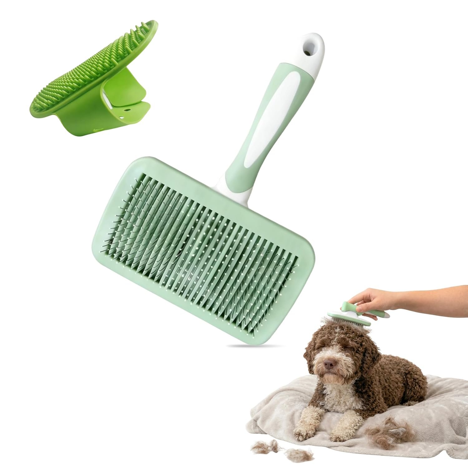 Self-Cleaning Loose Fur Brush (Gentle On Skin) For Cats And Dogs - Image 2