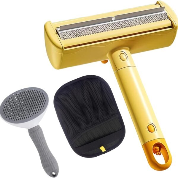 3-Piece Set: Roller Hair Remover And Self-Cleaning Brush