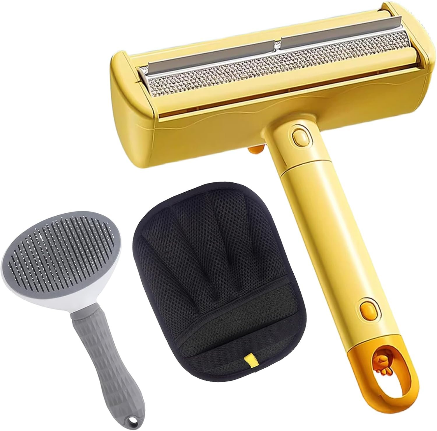 3-Piece Set: Roller Hair Remover And Self-Cleaning Brush
