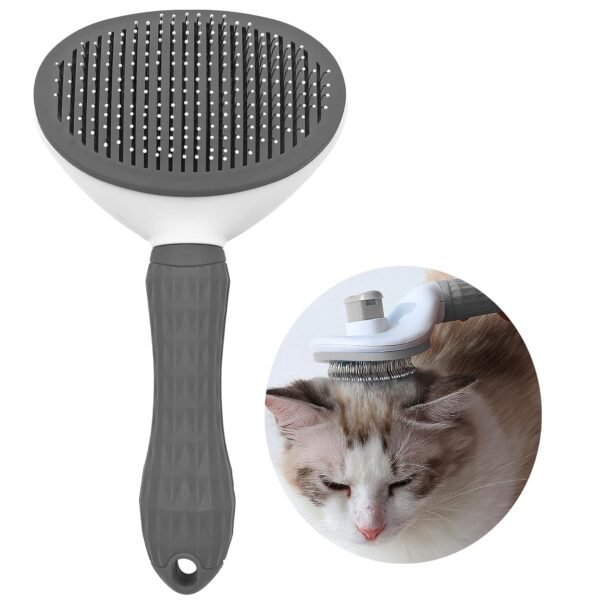 Self-Cleaning Slicker Brush With Gentle Massage Tips (Safe For Skin)