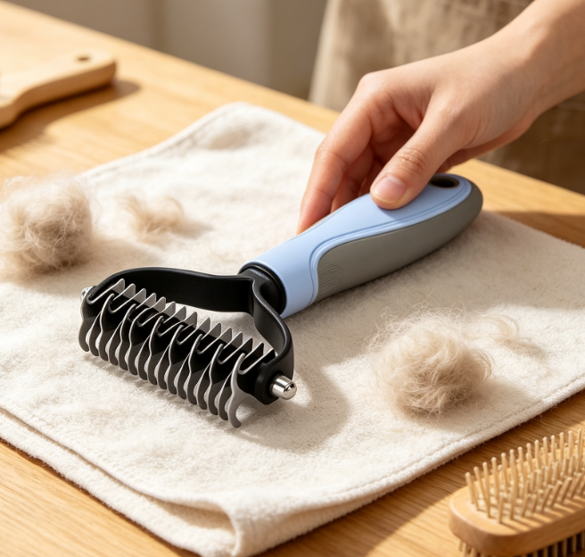 2-In-1 Undercoat Rake For Dematting Cats And Dogs - Image 2