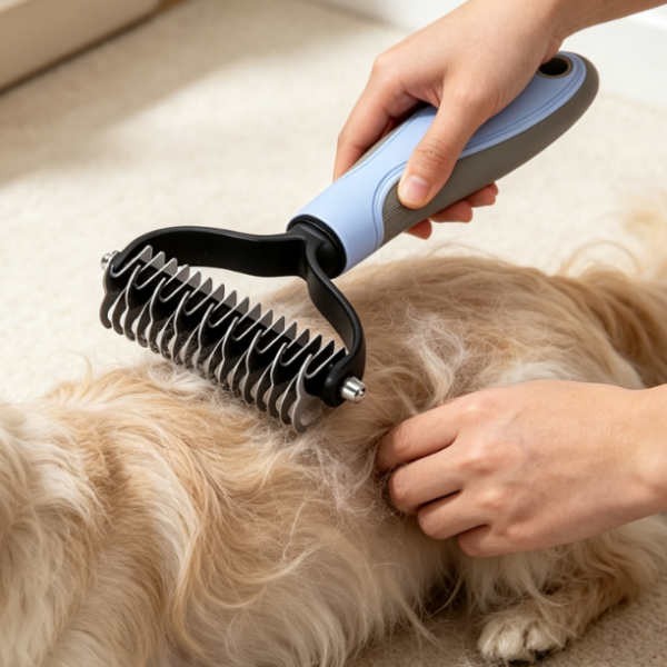 2-In-1 Undercoat Rake For Dematting Cats And Dogs